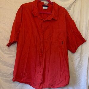 Columbia Men's 3X dark coralCasual Button-Down Shirt 🎣